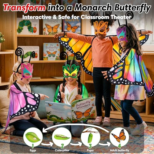 Alas de mariposa para niños con mascarilla y diadema miniatura 2