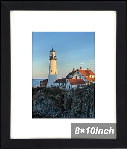 Fixwal Portarretratos de 8 x 10 pulgadas, color negro, marco de plástico, para fotos de 5 x 7 pulgadas con paspartú o de 8 x 10 pulgadas sin
