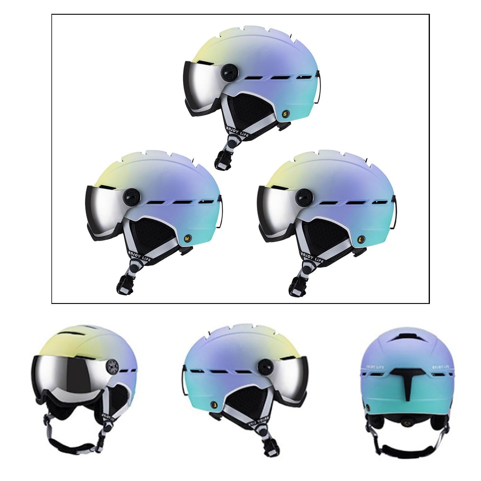 Homyl Casco de Esquí para Esquiar con 12 Orificios de Ventilación Y Gafas Casco de Snowboard Transpirable M