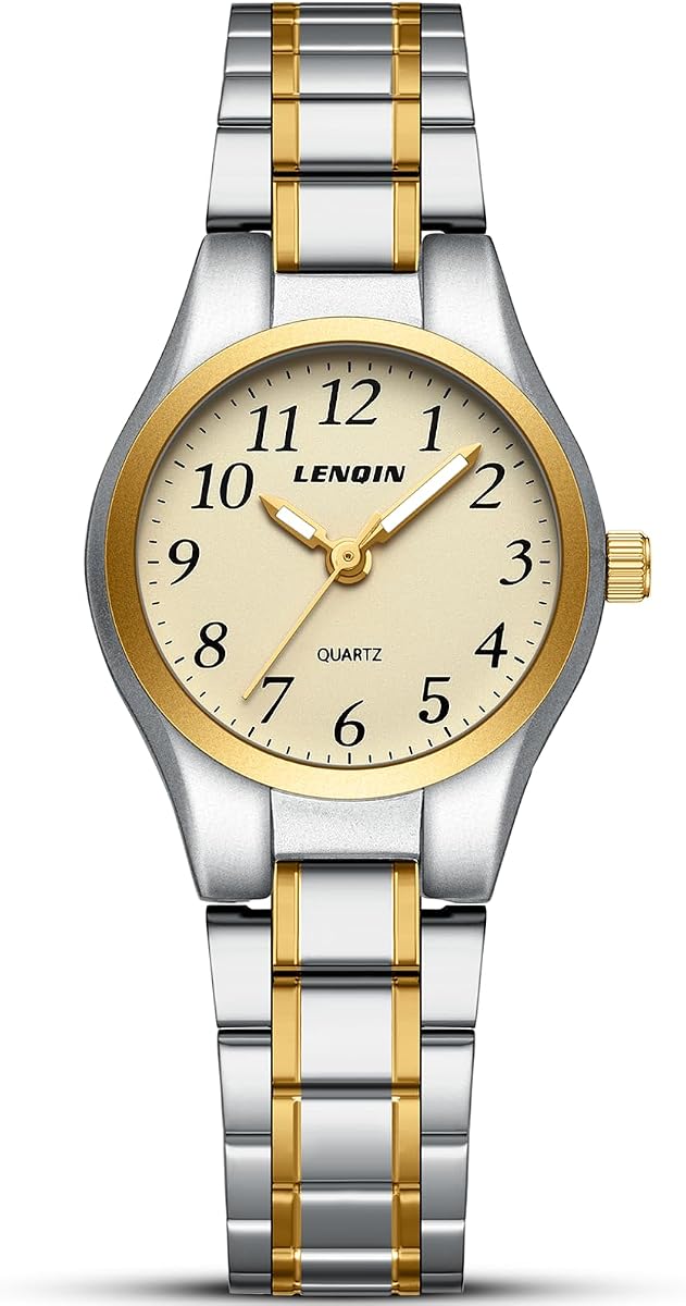 LN LENQIN Relojes para Mujer Relojes de Mujer Resistentes al Agua de fácil Lectura | Reloj de pulsera de cuarzo para mujer con correa de acero inoxidable Relojes para mujer