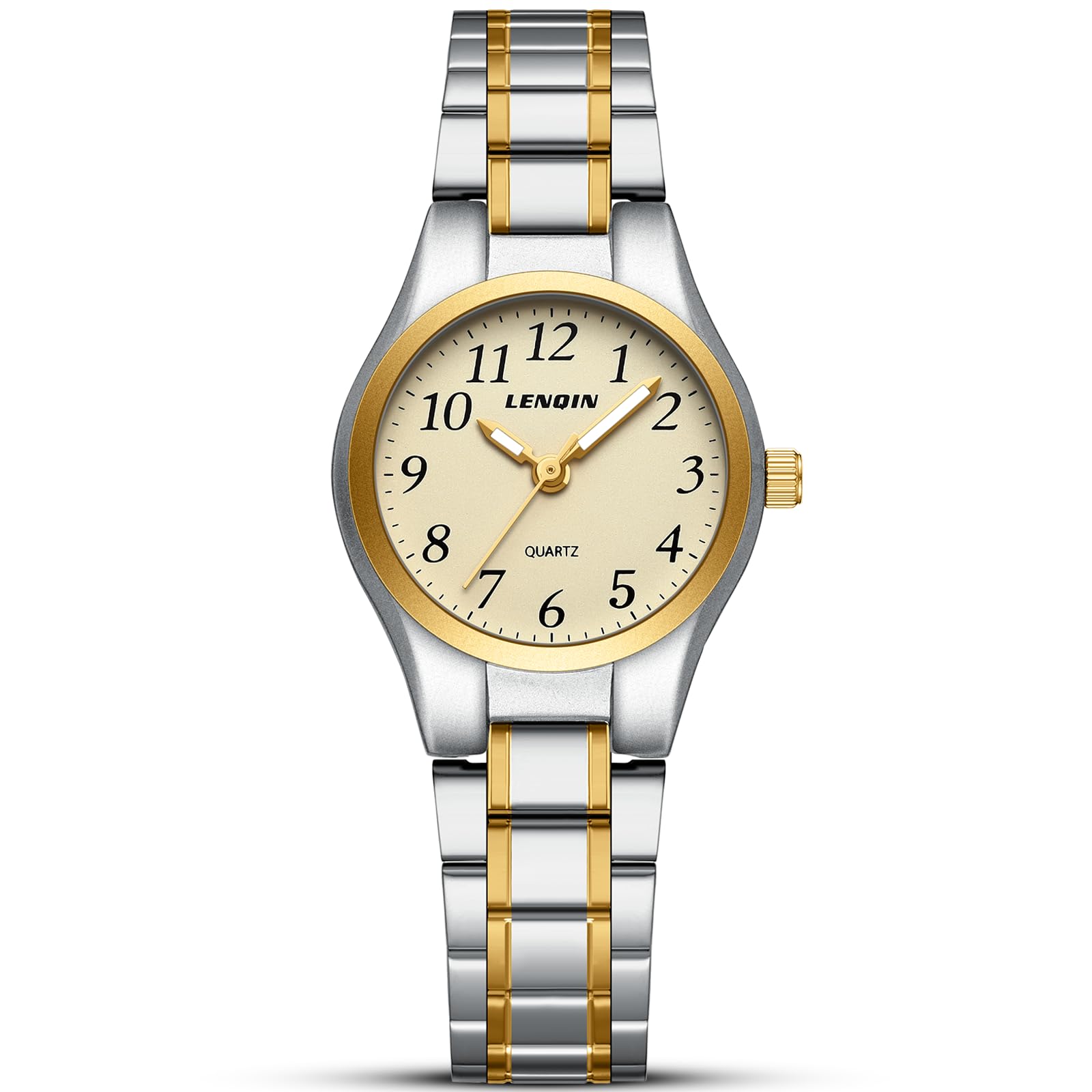 LN LENQIN Damenuhr Edelstahl Armbanduhr Damen wasserdichte Uhr Damen Klassisch Analog Quarz Damenuhren