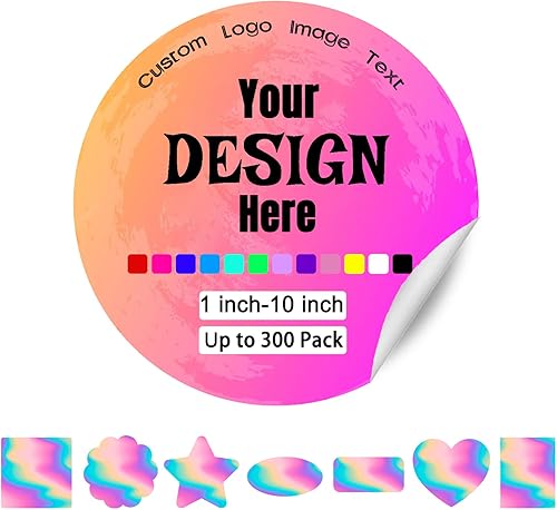 Paquete de 50 etiquetas adhesivas personalizadas para logotipo de empresas, impermeables, para regalos de boda, cumpleaños con texto fotográfico,