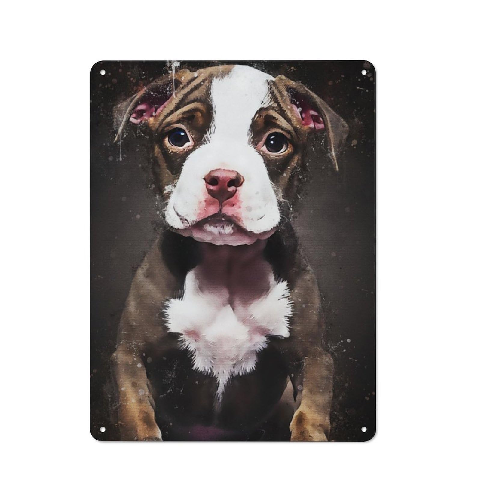 Junmoney Splatter Bulldog Child Metal Sign 40X30cm With For Workshop Wall, Retro Decor, For Garage, Workshop And Man Cave Decoration