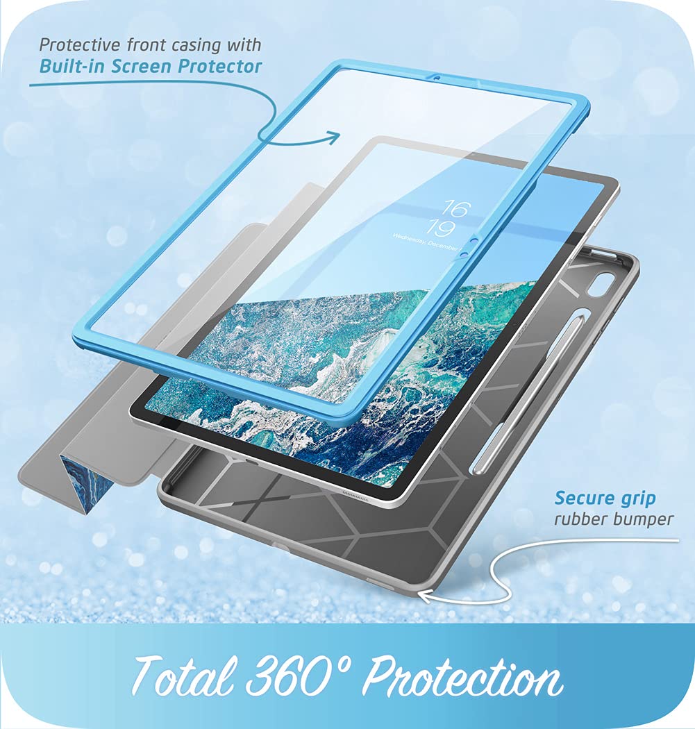 i-Blason Cosmo Étui de Protection pour Samsung Galaxy Tab S7 FE 12,4" (2021) Bleu océan