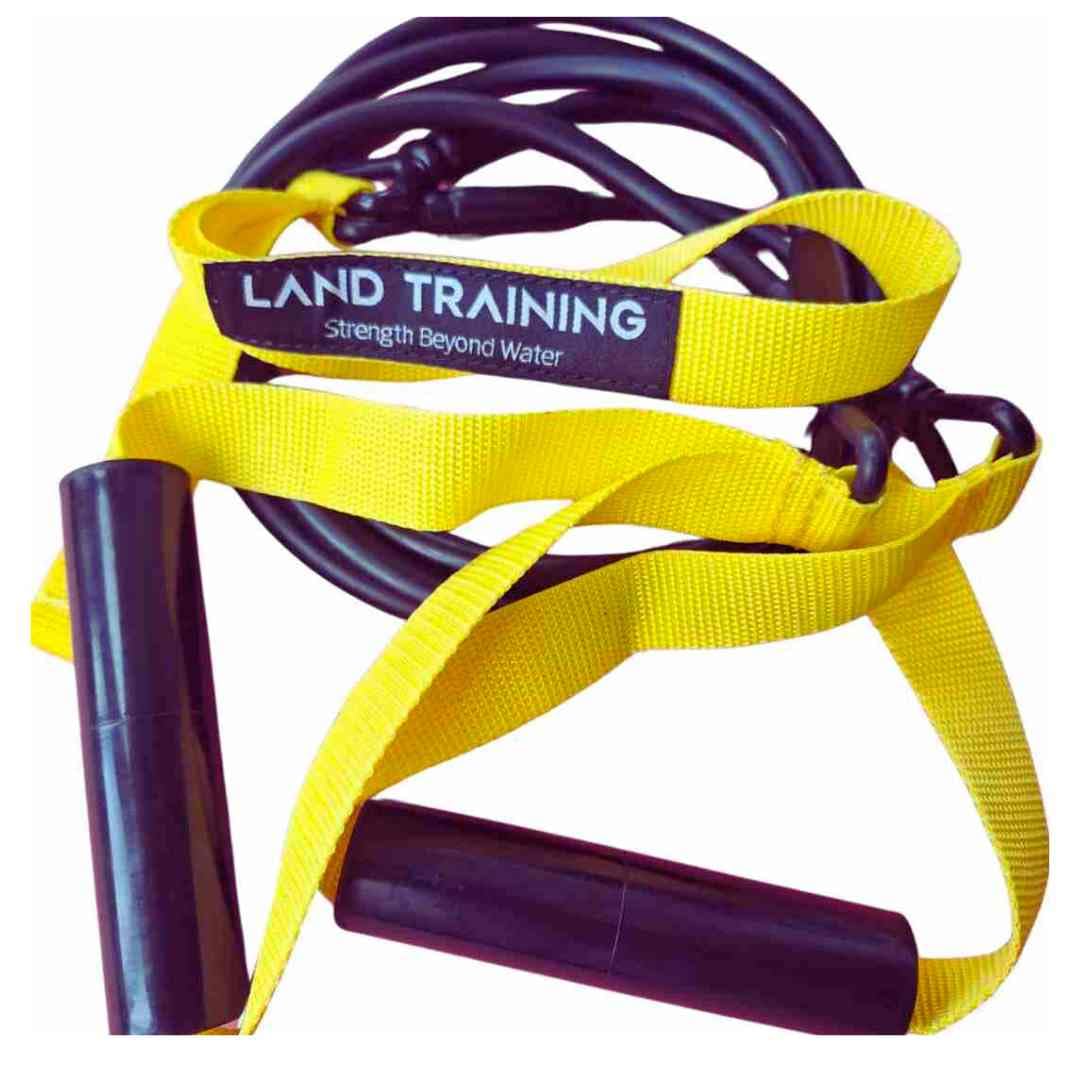 Land Training Swimming Stretch Cords with Handles (Yellow (Light))