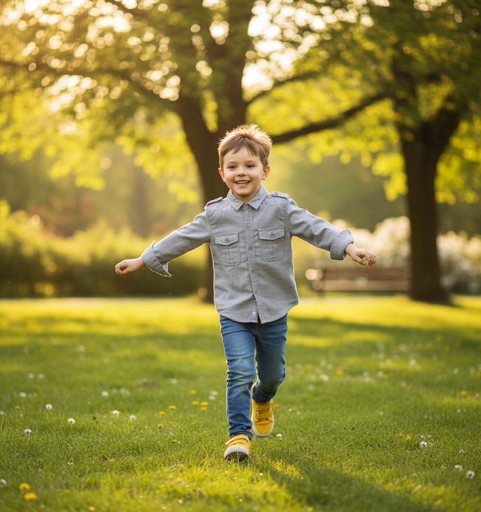 OCHENTA Boys Oxford Button Down Casual Dress Shirt, Long Sleeve Utility Uniform Shirt for Toddler/Big Boy 18M-14Y - Image 2