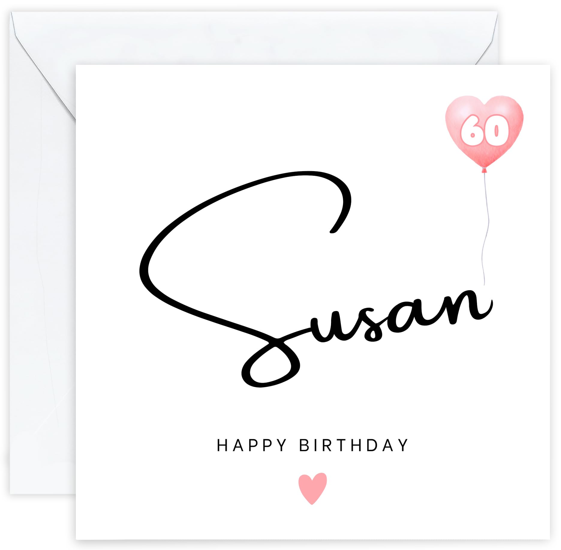 Personalised 60th Birthday Card – Sixtieth Birthday Card for Sixty 60 Year Old Women – Custom Unique | Mother | Sister | Aunt | Her | Female | Woman | Mum | Wife | Gran | Nan (Age 60) — image 1