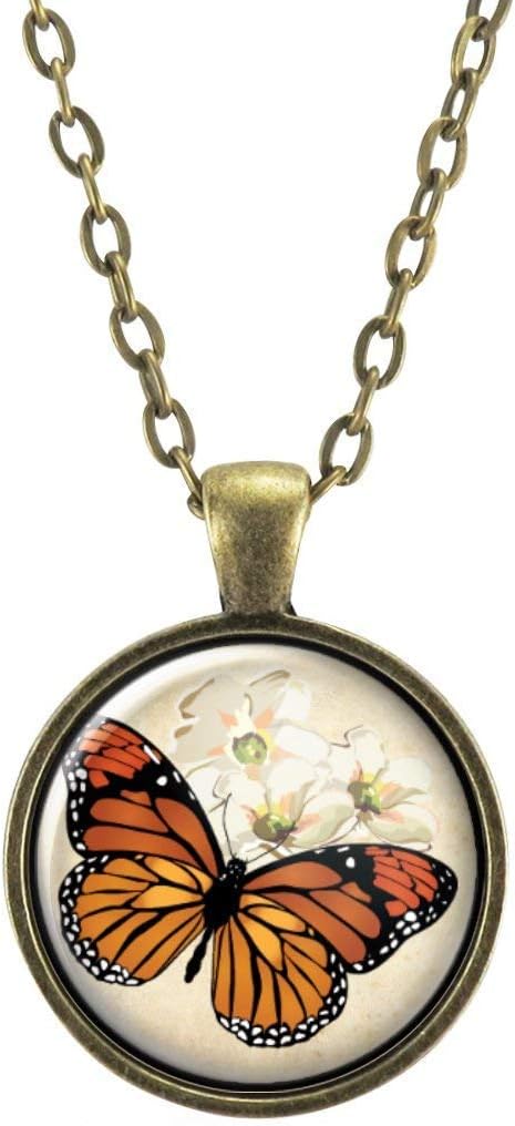 CellsDividing Orange Monarch Butterfly Necklace Pendant, Insect Jewelry - Image 3