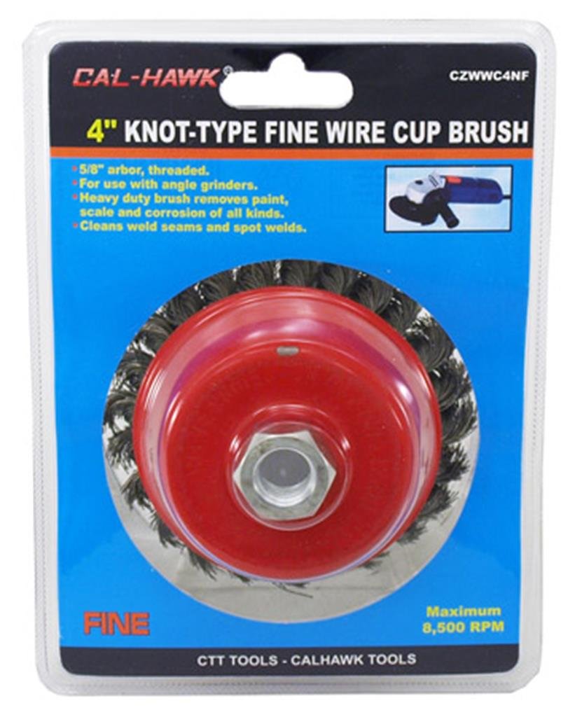 4" Twisted Knot Type Fine Wire Cup Brush for 5/8" Arbor Angle Grinder