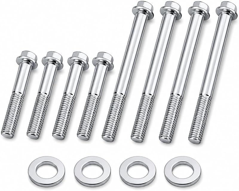 Kit de parafusos para cavalete de motor LS M10-1.5 Grau 10.9 com flange – 12 peças