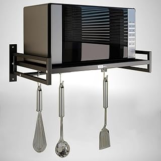ZOLMIX Wall Mount 1Tier Microwave Stand for Kitchen Platform with Oven Stand &Storage Shelf,Microwave Rack, Kitchen Storage Rack, Utensils Stand, wall Shelf for Storage & OTG Stand