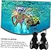 1 Pair Adjustable Short Diving Fins Unisex Snorkeling Training Flippers for Youth Beginners Non Slip Design Durable TPR Material for Swimming Fun