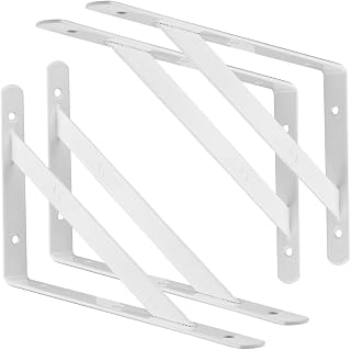 STARVAST 4 Pack Heavy Duty Shelf Brackets 9.8 x 6.3 inch, Floating Shelves White Triangle Shelf Brackets, 90 Degree Angle Wall Mounted Shelf Supporter Corner Bracket (250x160mm)