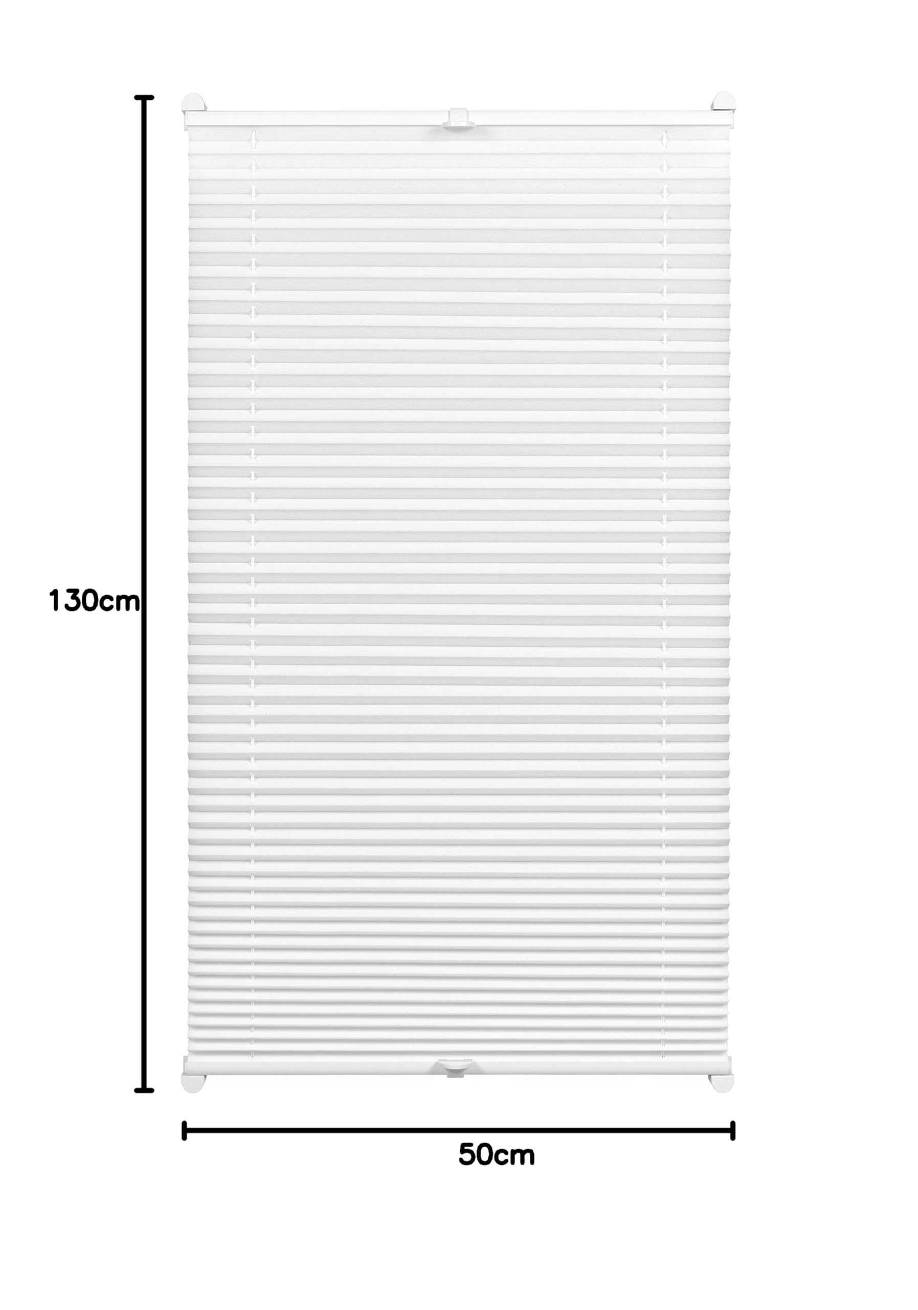 Gardinia Store Plissé Thermique à Clipser, Grande Réflexion de la Lumière, Économie d'Énergie, Kit de Montage Inclus, Store Plissé Thermique à 2 Rails EASYFIX, Blanc, 50 x 130 cm (LxH)
