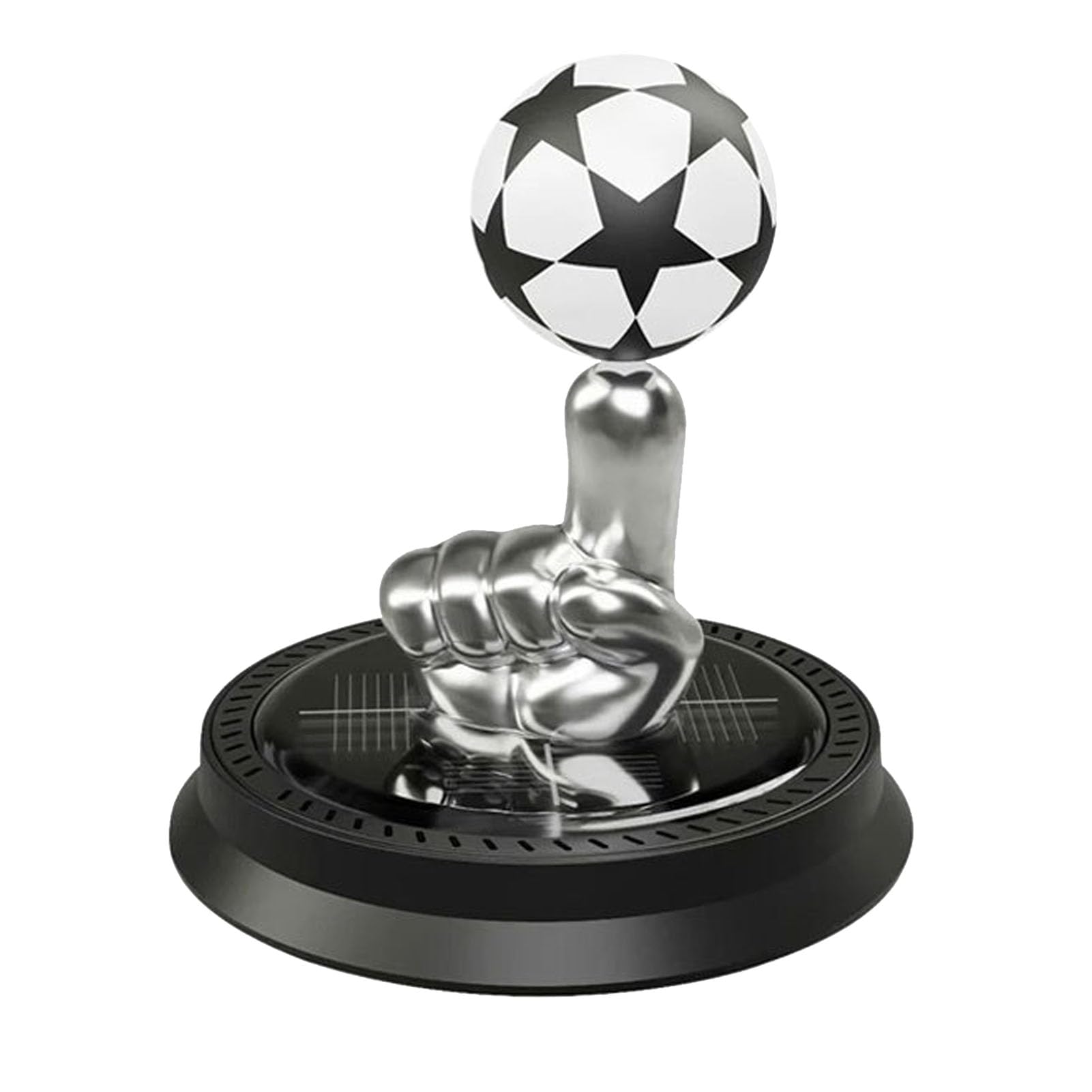 Soccer Car Air Freshener, Solar Powered Fragrance Diffuser Spinning Ornament, Alloy Freshener with Flexible Personalization, Soccer Ball Ornament for Vehicle