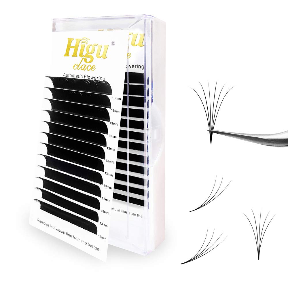 Volume Lash Extensions 0.03 CC Curl 13mm Eyelash Extensions Easy Fan Volume Lashes Extension Rapid Blooming Lashes Self Fanning 2D-10D-20D Easy Fanning Lash Extensions(0.03 CC 13mm)