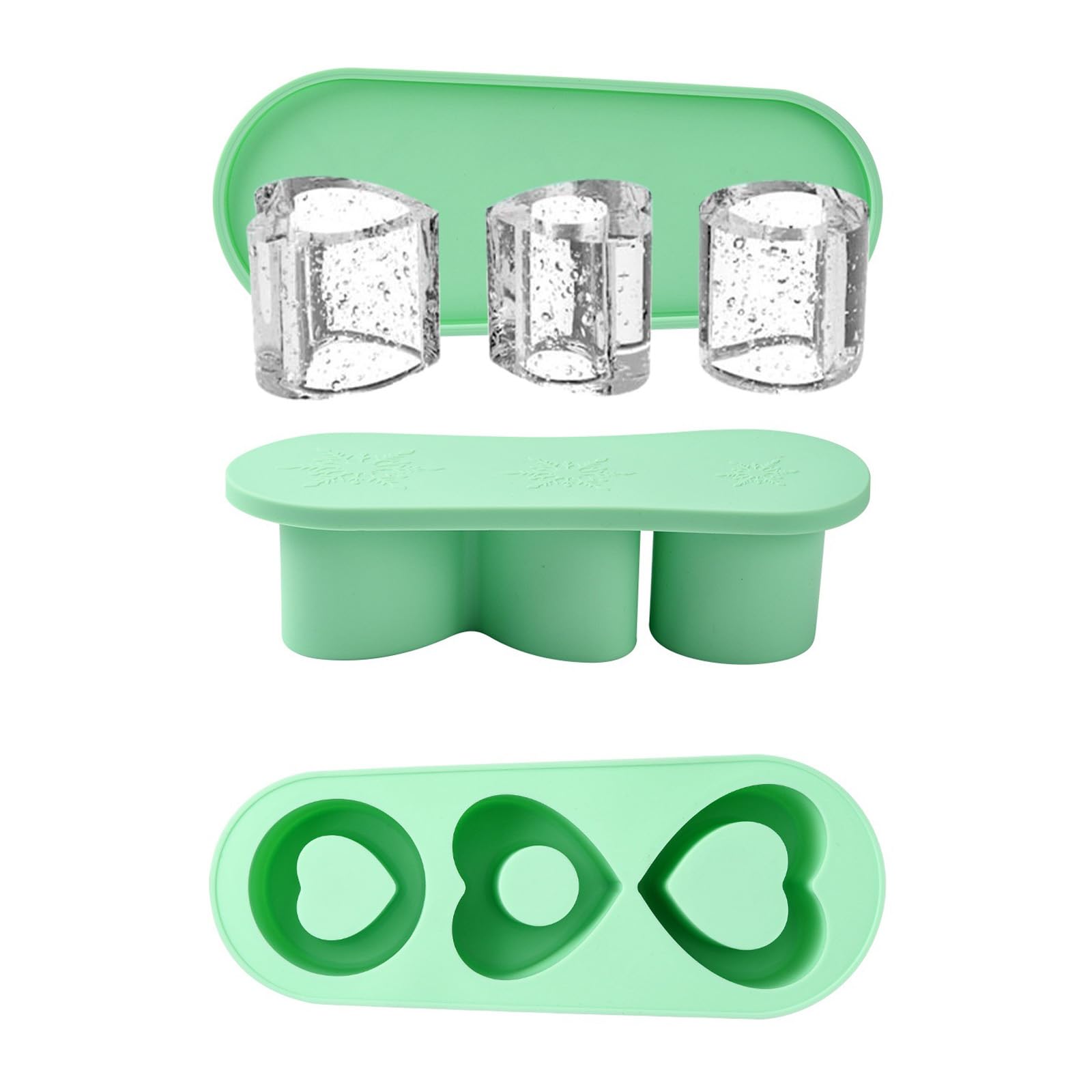 KitBeads 1Pcs Silicone Ice Cube Molds Heart Shaped Hollow Cylinder Ice Molds Tumbler Ice Cube Tray for Freezer Cocktails Ice Drinks Juice Coffee