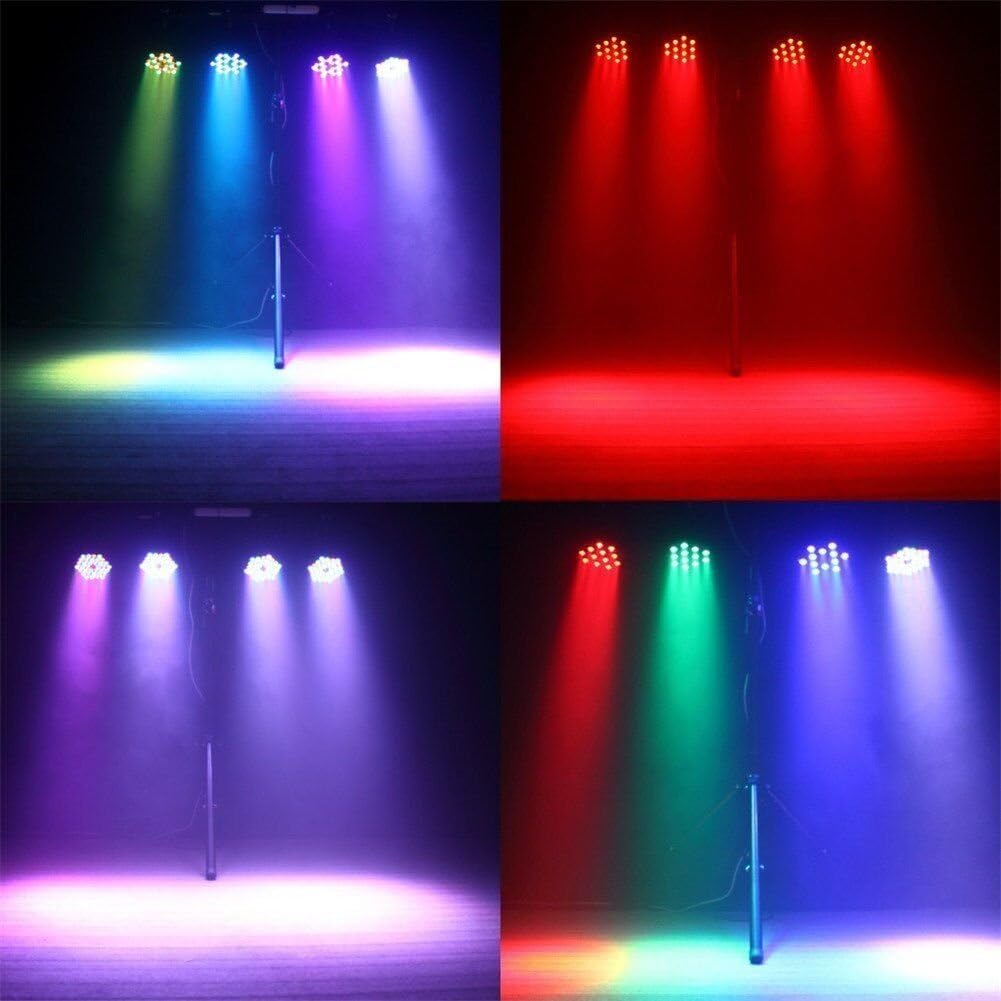 Par Lighting for Stage, 36x1W LED RGB 7 Channel with Remote for DJ KTV Disco Party (8 PCS)