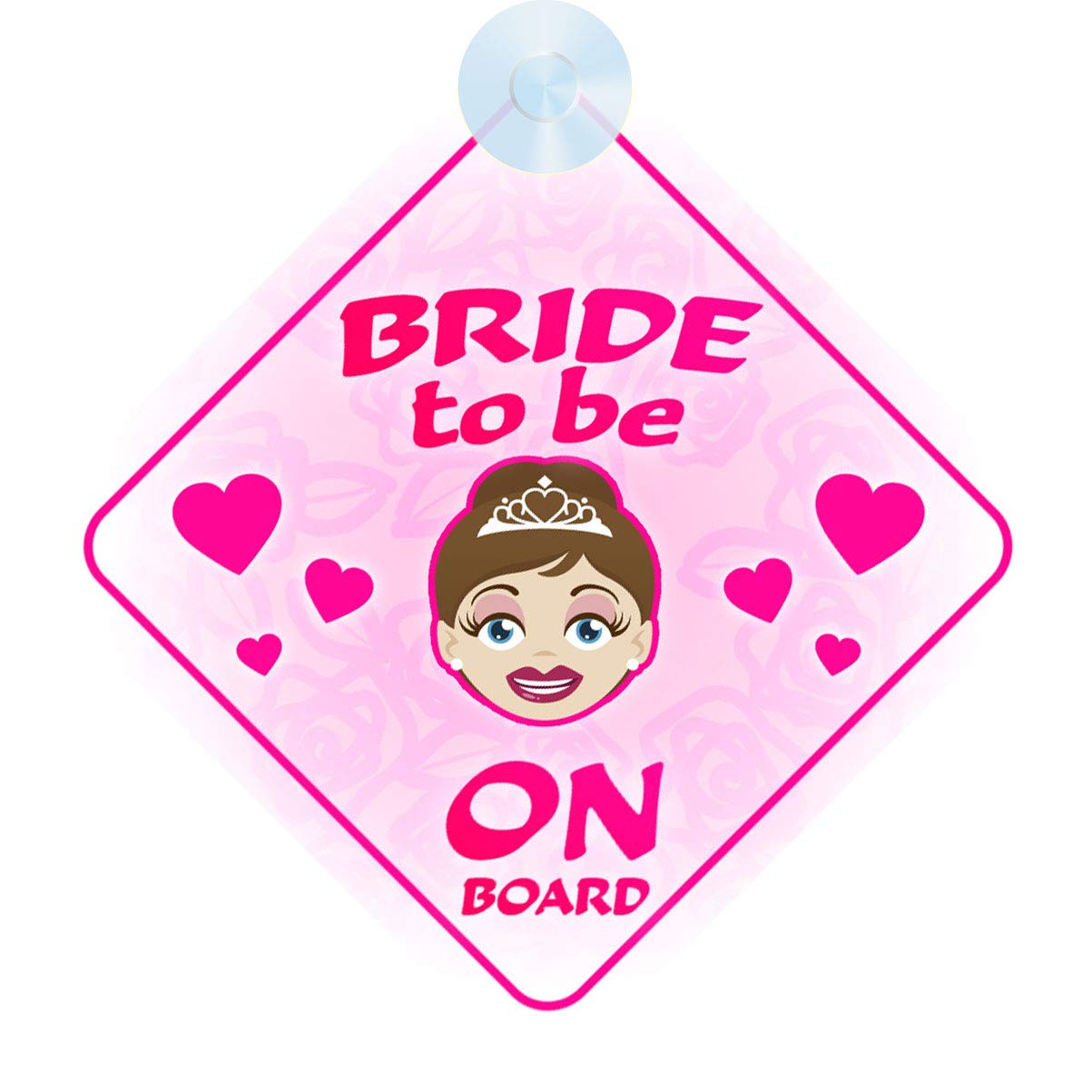 mybabyonboard UK Bride To Be on Board Car Sign for Upcoming Wedding Gift or 'Hen Do' Non Personalised Character Theme