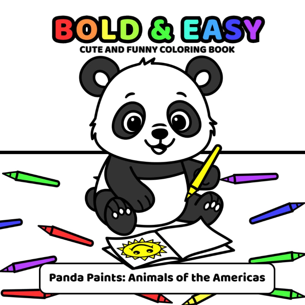 Bold & Easy Coloring Levels: Animals of the America: Cute and Funny Coloring Book