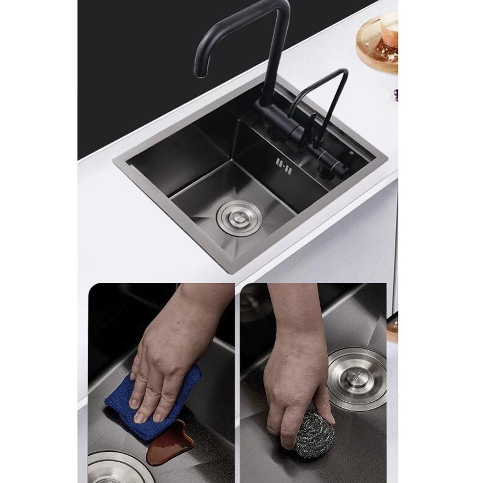 Lavello Invisibile In Acciaio Inox Coperchio Scarico Pieghevole Lavabo Da Incasso A Scomparsa Per Bar, Camper, Piccola Cucina Lavaggio Verdure (35x45'