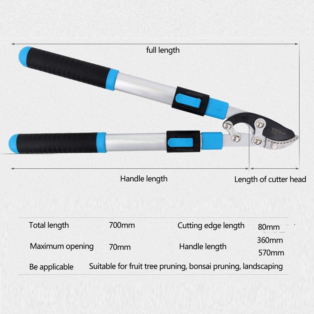 Telescopic Anvil Lopping Shears,Extendable Anvil Razor Edge Pruning Lopper with Chops Thick Branches,Pruning Shear for Garden Hedges and Tree Pruning Shears