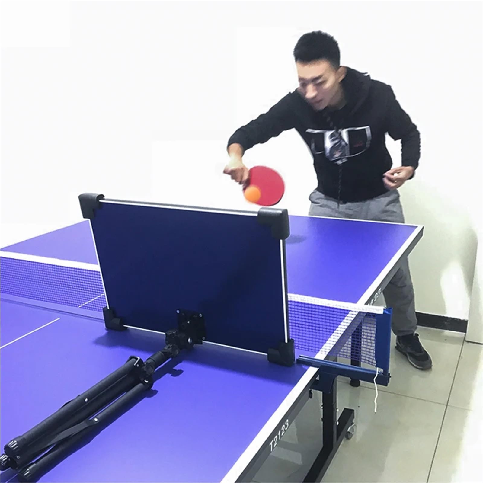 Table d'exercice de ping-Pong Portable, Planche de Rebond, Auto-Apprentissage Unique, améliore Le Service, équipement de Machine à Ressort de ping-Pong Table de ping-Pong(Red 1)