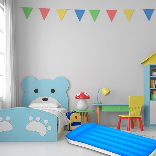 Miniatura 5 de Hiboom 4 piezas de cama inflable para niños, portátil, cómoda, con kit de parches, colchón inflable para niños pequeños, hogar, camping, viajes,