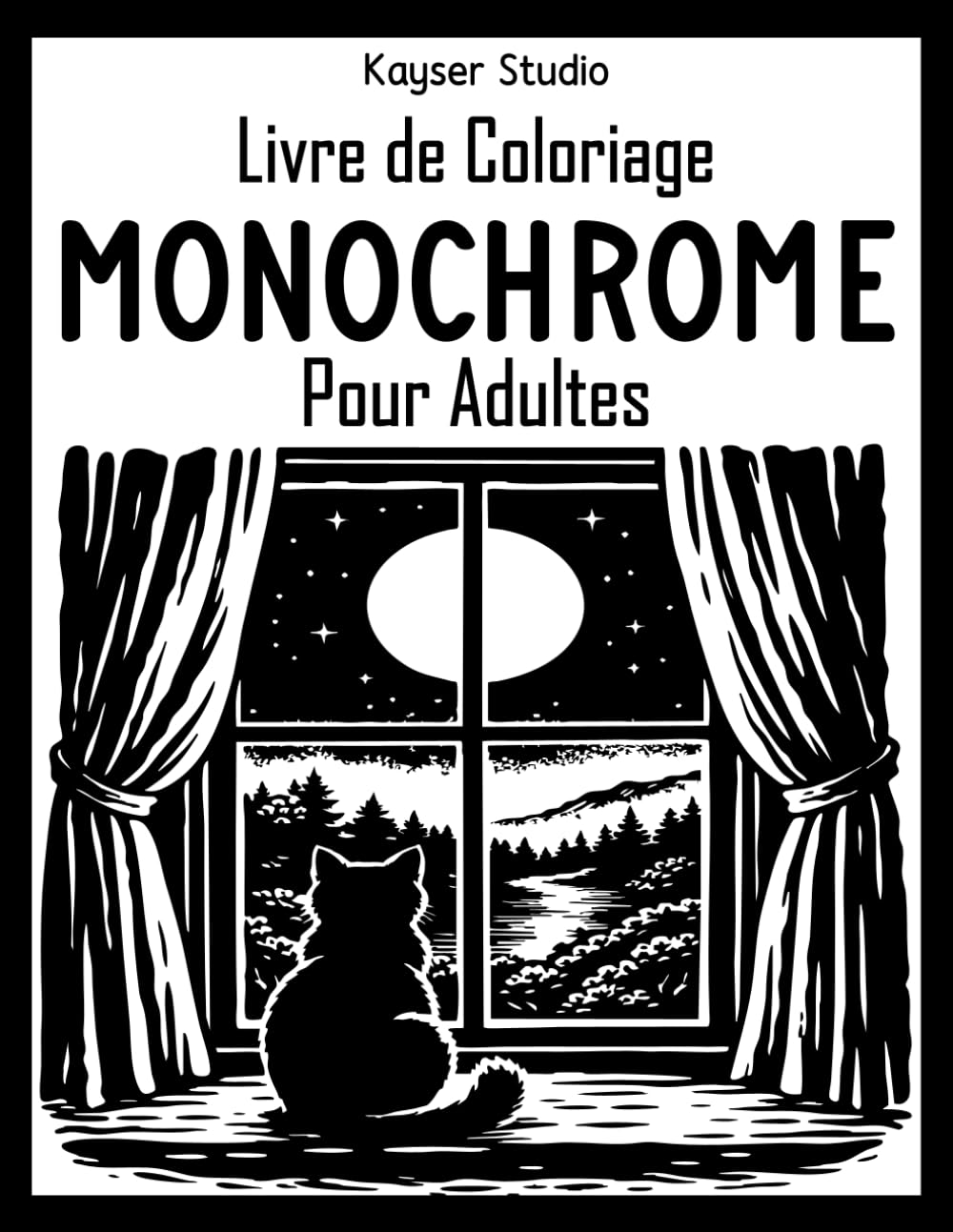Livre De Coloriage Monochrome Pour Adults: Livre de coloriage monochrome avec 45 scènes apaisantes : paysages, animaux et maisons cosy à colorier en une seule couleur