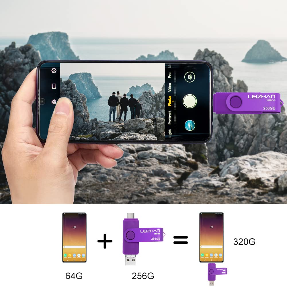 Pamięć USB 256 GB, typ C/Micro USB/USB 3.0, pamięć flash, szybka pamięć USB 3.0, do TV/wideo/zewnętrznych zapisów danych, pendrive z rysikiem do smartfona/komputera/galaktyki/MacBook Pro