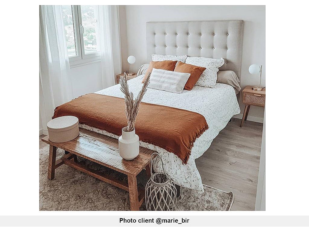 Vente-unique - Tête de lit capitonnée - 160 cm - Tissu - Beige - Francesco