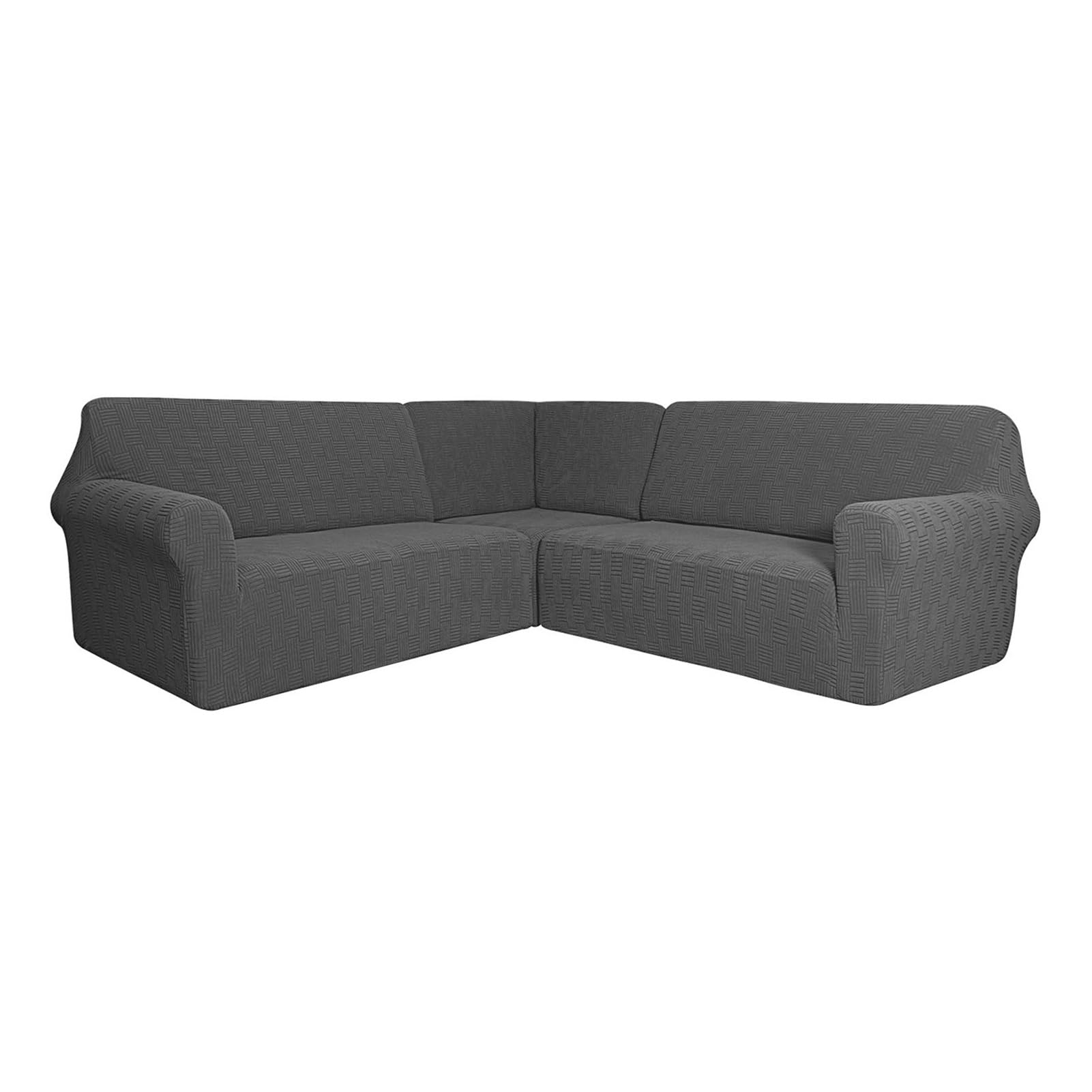 SXZAGZR L Shape Sectional Recliner Sofa Covers 4 Seater & 1 Corner Seat, Reclining Couch Cover for Reclining L Shape 5 Seat Recliner Corner Sofa (Dark Gray,5 seater)