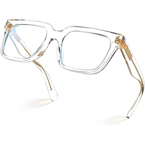 VISOONE Rectangle TR90 Blue Light Blocking Glasses Computer Glasses with Preppy Look for Women and Men Cougar