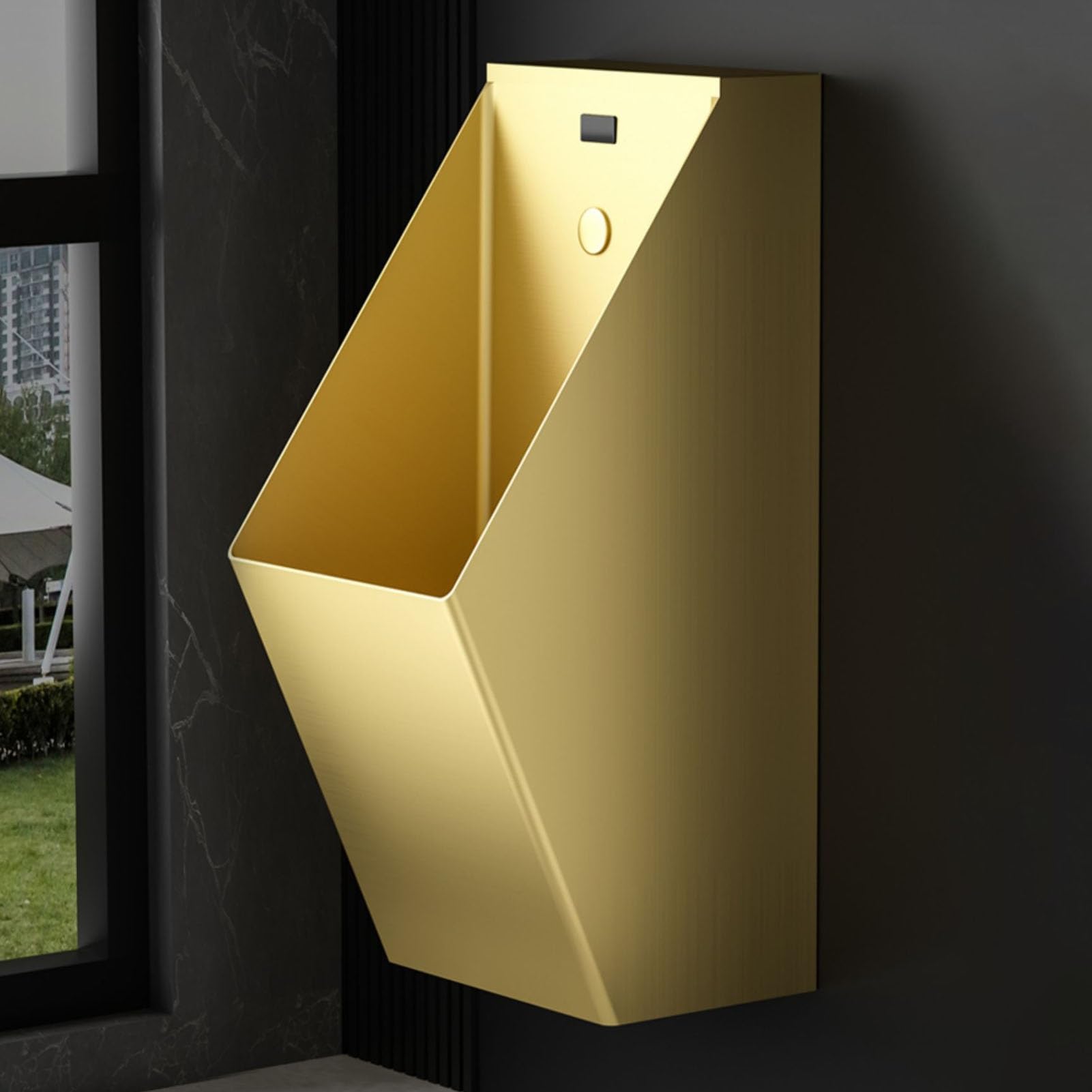 OTQEFTN Stainless Steel Urinal, Men's Wall Mounted Sensor Urinal, Commercial Splash-Proof Toilet, Outdoor Toilet, Ideal for Bar, with Automatic Flush System