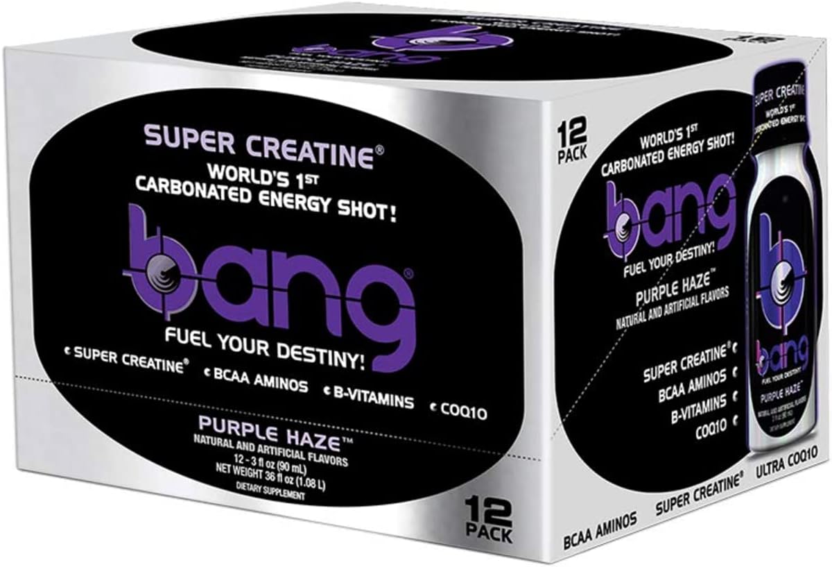 VPX Bang Shot World's First Carbonated Energy Shot Purple Haze 12 (3fl oz) Shots