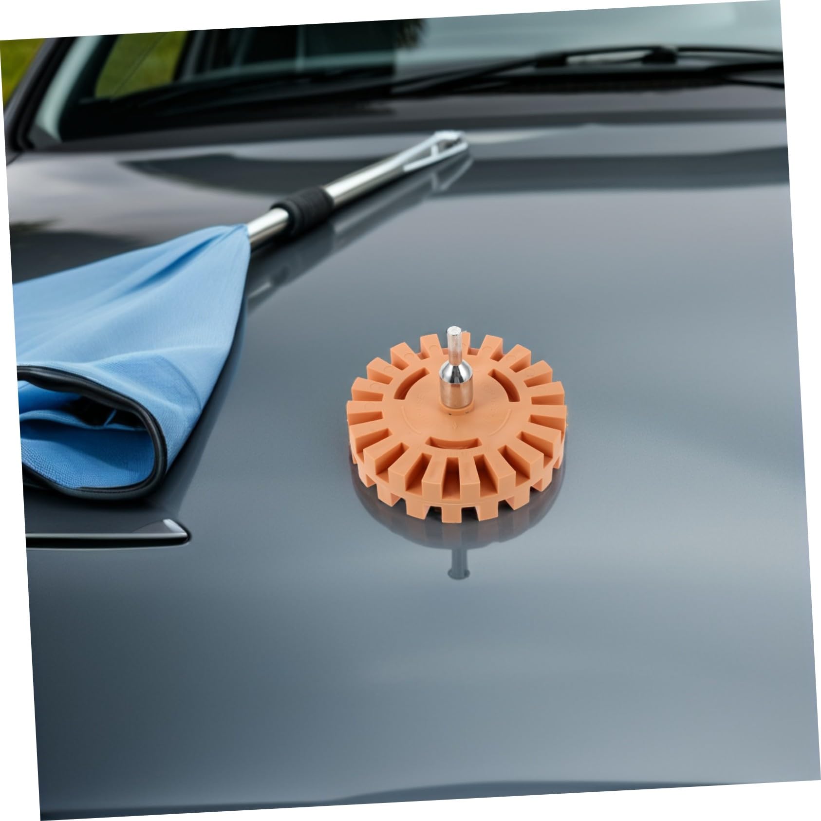 Gatuida Gezahntes Gummirad 2 Stück zur Klebstoffentfernung 100mm 4 Zoll und Effizienter Reinigung Aufkleberentferner mit Präzisem Zahnraddesign für Auto und Wohnmobil