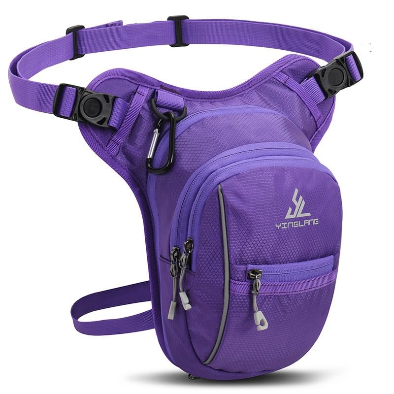 SkyjOy Leg Bag Motorcycle Drop Waist Leg Bag Thigh Belt Hip Bum Waterproof Motorbike Tactical Travel Cell Mobile Phone Purse Fanny Pack Bags Motorcycle Waist Leg Bag(Purple)