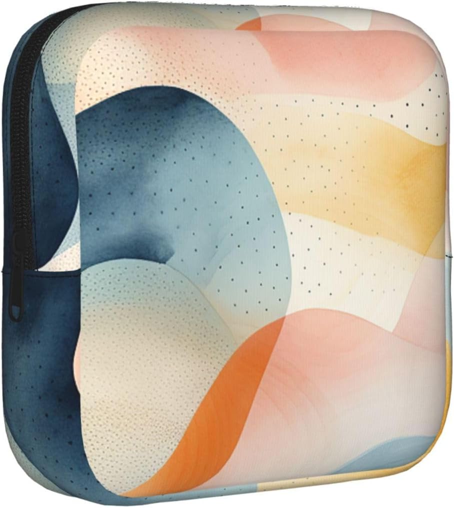 Period Bag Pouch for Women,Sanitary Napkin Storage Bag Portable Period Pad Pouch Small Make Up Bags Layered Watercolor Tampon Holder For Purse Travel Daily Use