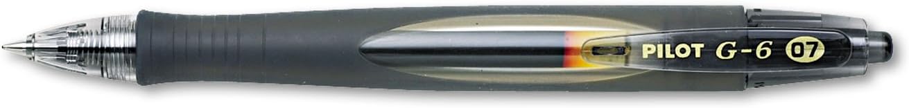 PILOT G6 Refillable and Retractable Gel Ink Rolling Ball Pen, Fine Point, Black Ink, 12-Pack (31401)