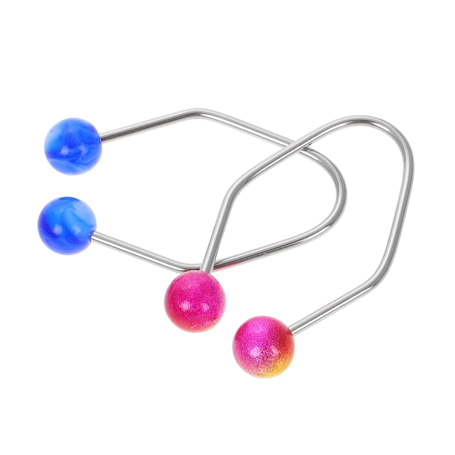 2Pcs Dual Stainless Steel Dimple Maker for Cheeks Facial Smile Trainer with Pearl Design Balanced Face Exerciser Tool for Symmetrical Jawline and Cheek Muscle Toning