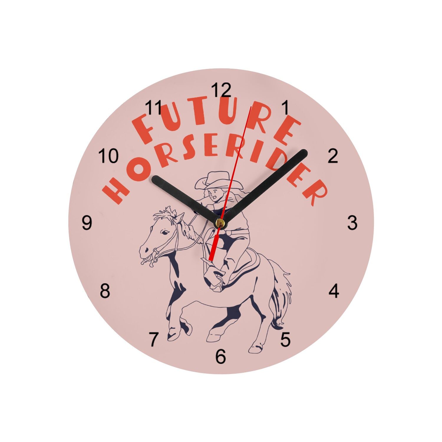 Horloge Murale en Verre Future Horserider Rose 20 cm