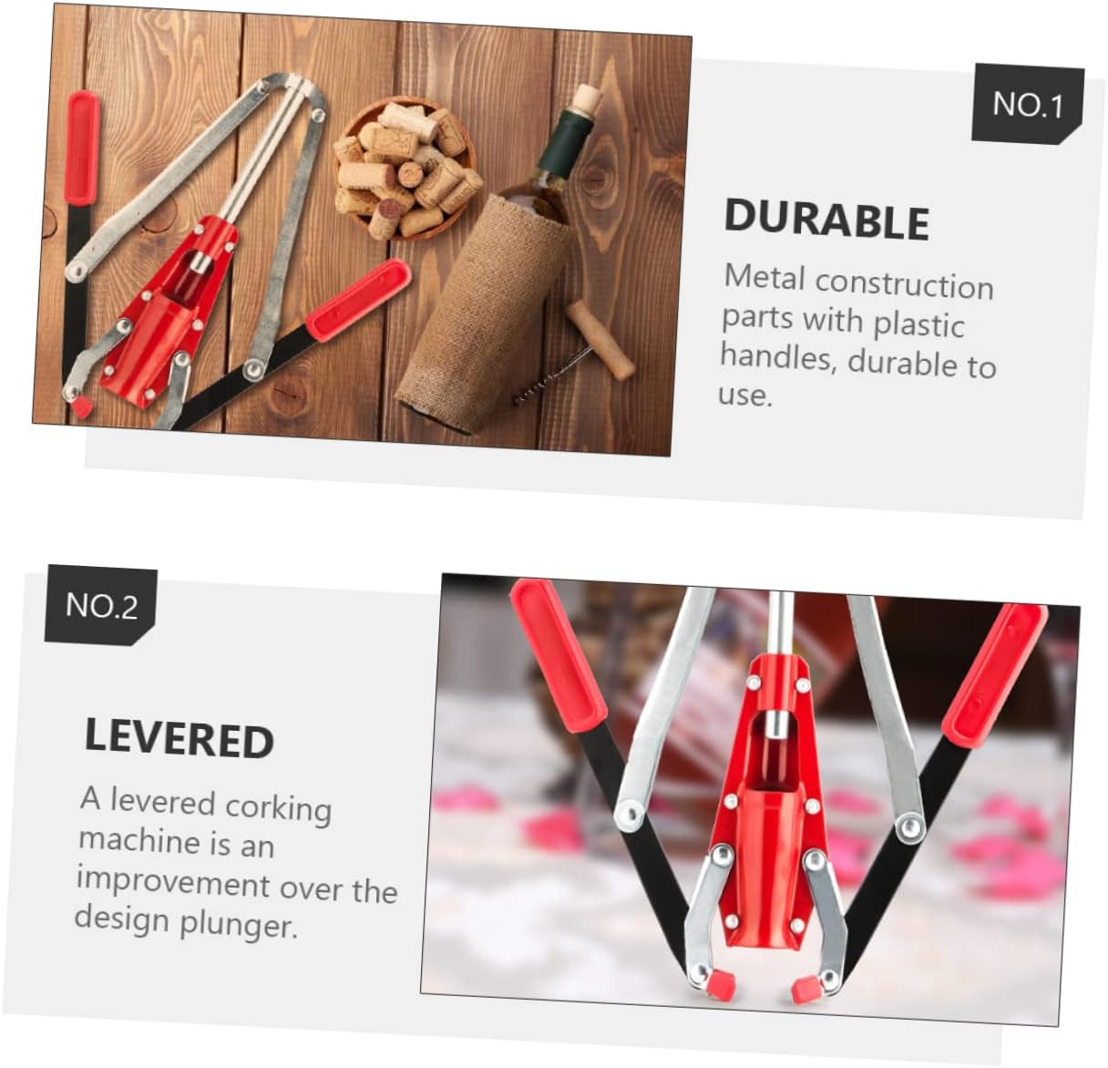 1pc Manual Corking Tool for Wine Bottles Double Lever Corker for Easy Corking Suitable for Corks up to Efficient Wine Making Equipment for Home Use