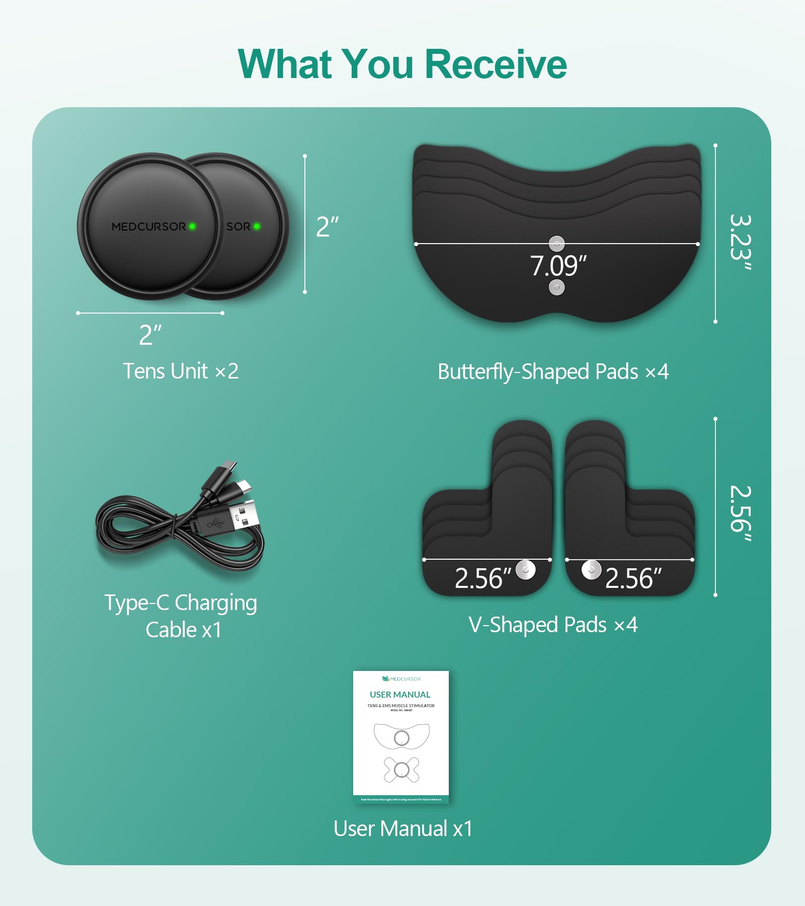 Medcursor Wireless TENS Unit Muscle Stimulator for Pain Relief, App Control — Amazon image 8
