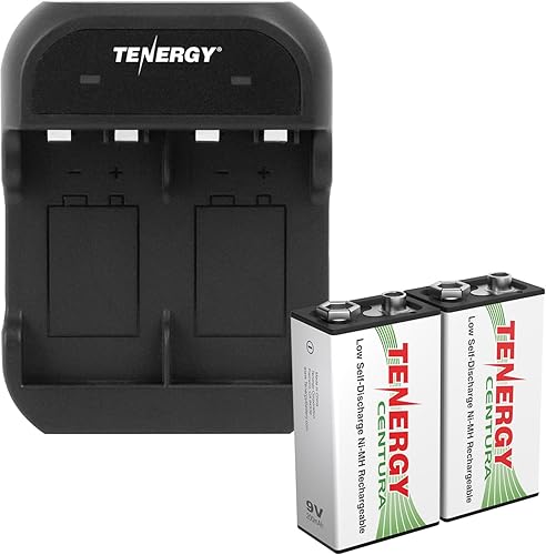 Miniatura 10 de Tenergy TN141 Cargador inteligente de 2 bahías 9V con 2 paquetes de baterías recargables Premium 9V NiMH 250mAh