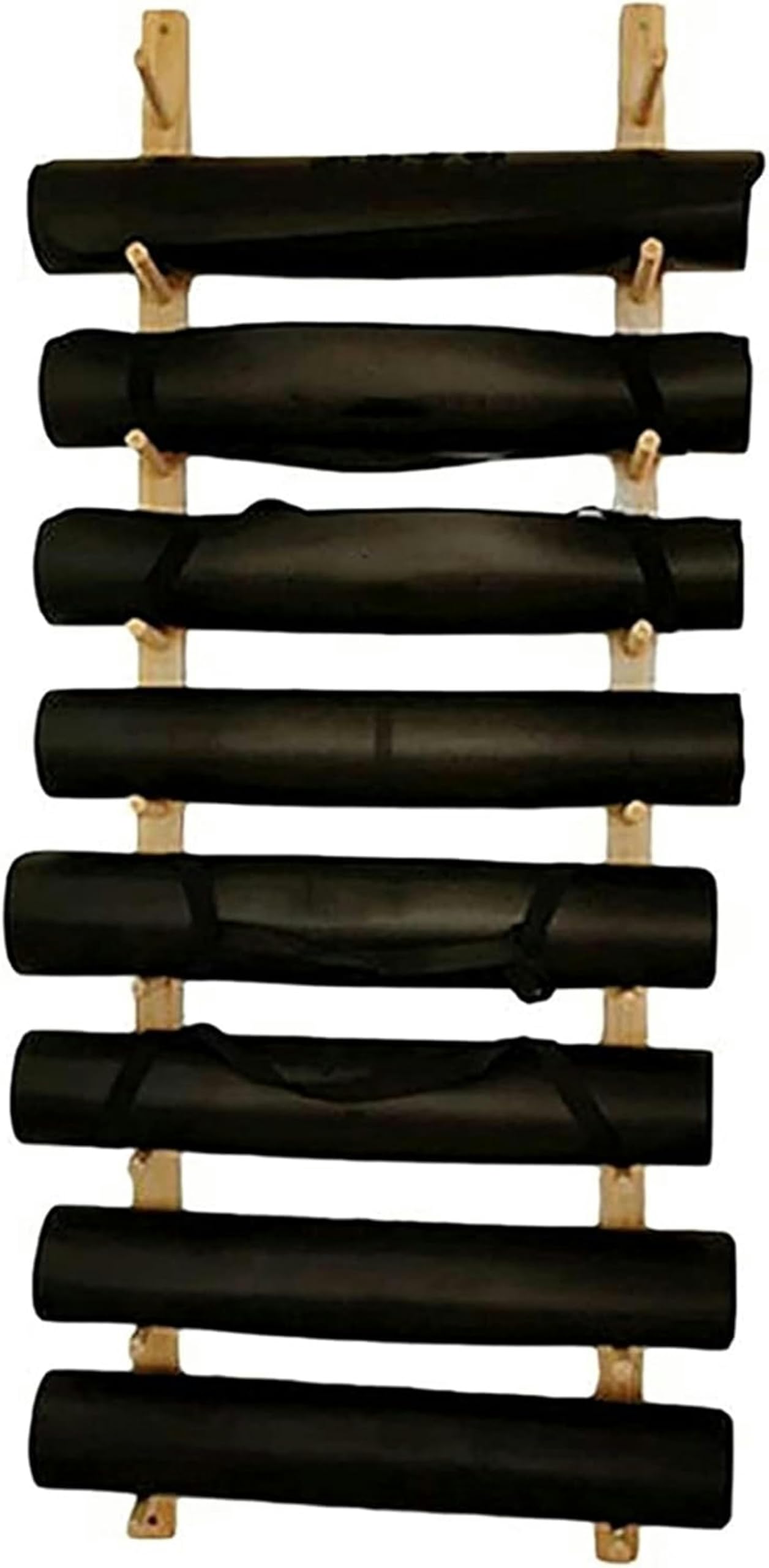 Support tapis de yoga mural bois organisateur rangement fitness maison