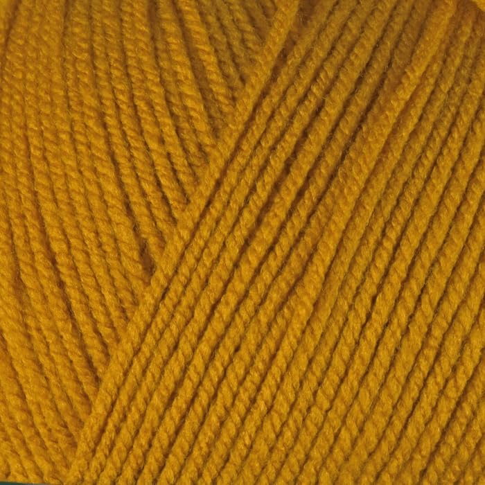 WoolCraft Acrylic Aran 400g Knitting & Crochet Yarn, Great Value 100% Acrylic Yarn, Choose from 25 Shades, 800 Metres, 400g Balls, Pack of 5, Mustard