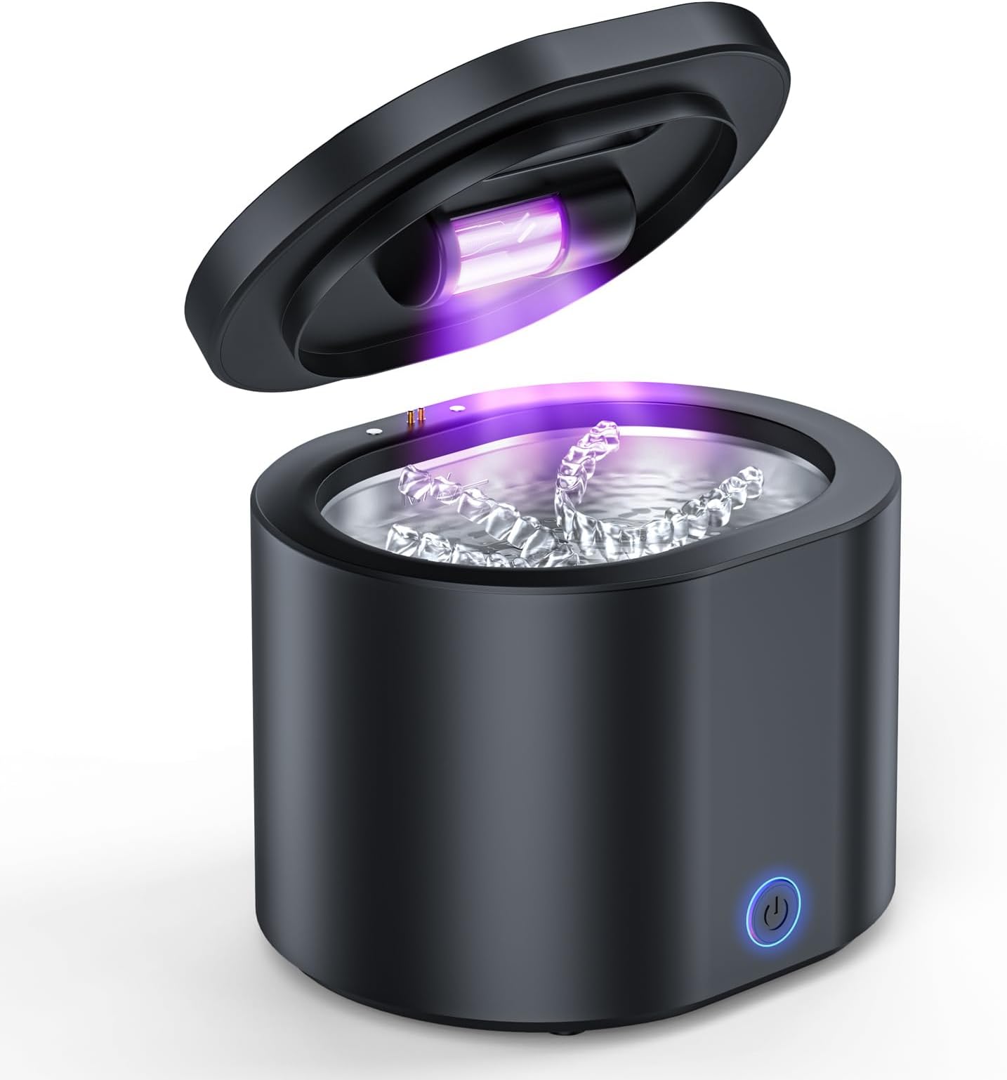Ultrasonic Retainer Cleaner Machine for Denture: 45000Hz Portable Sonic Dental Pod for Mouth Guard