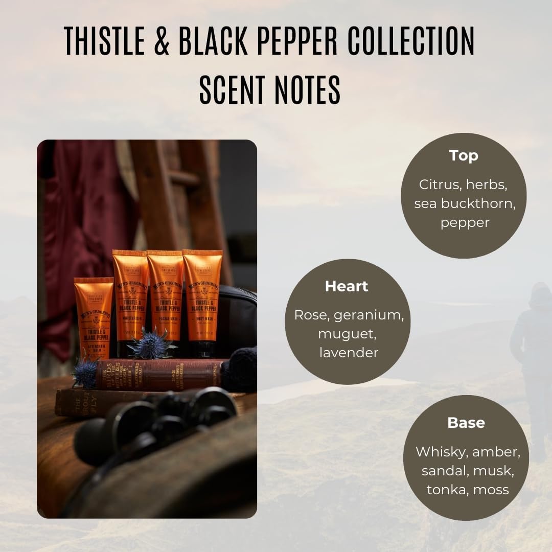 Scottish Fine Soaps Thistle & Black Pepper Relaxing Soak 500gm Glass Jar