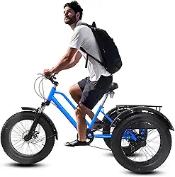 Triciclos De Pneus Gordos Para Adultos Com Cesta, 20' 3 Rodas Bicicletas De Cruzeiro, 7 Velocidades, Estrutura De Aço Carbono, Exercício Homens Mulheres