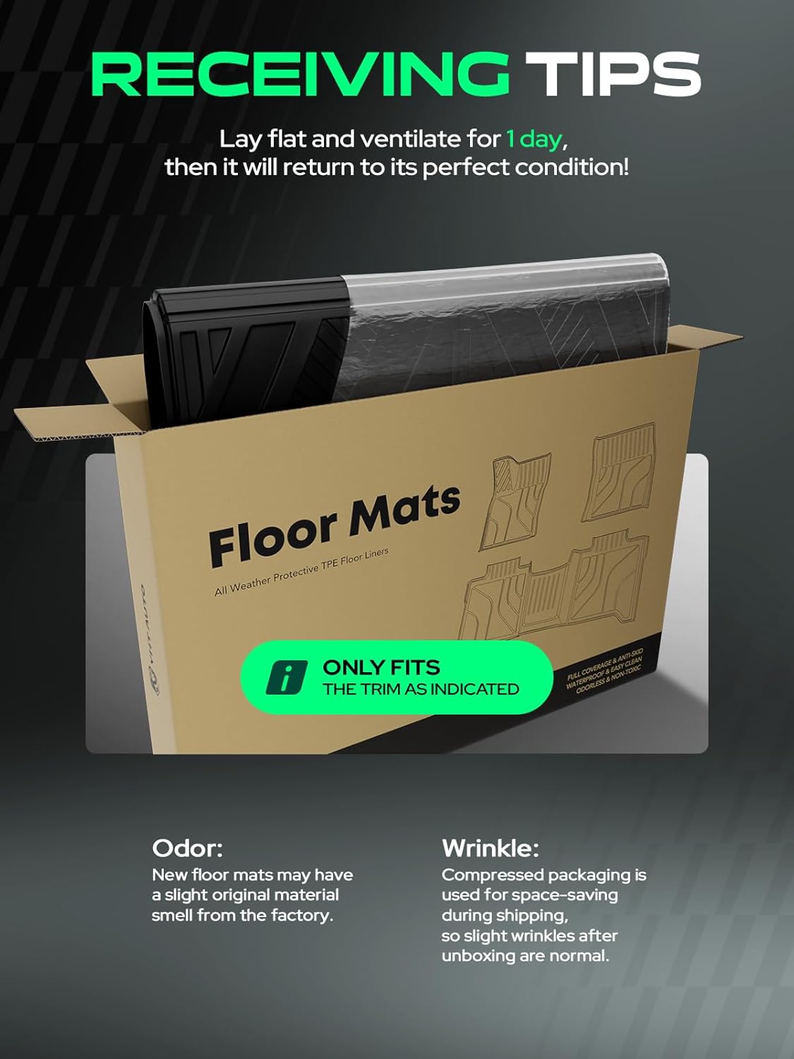 YHTAUTO Floor Mats Compatible with Hyundai Santa Fe 2024-2026 (Not Fits Hybrid), TPE All Weather Car Mats Waterproof Anti-Slip Odorless Floor Liner, 1st & 2nd Row & 3 Rows, Set of 4 - Image 10